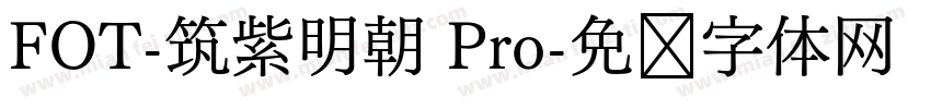 FOT-筑紫明朝 Pro字体转换